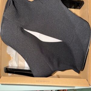 ASOS Black Stretch Knit Heeled Sock Boots